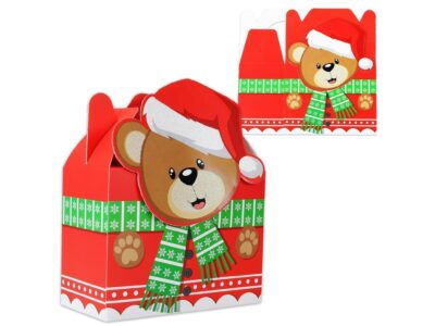 PUDEŁKO PREZENTOWE ŚWIĄTECZNE 21x17x11cm - miś