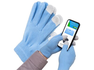 RĘKAWICZKI DOTYKOWE EKO - błękitny