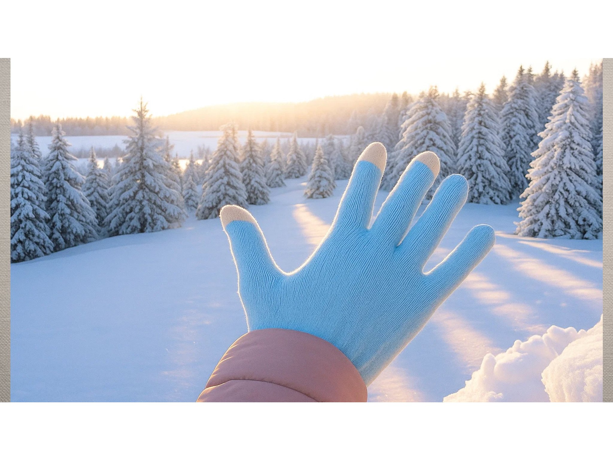 RĘKAWICZKI DOTYKOWE EKO - błękitny