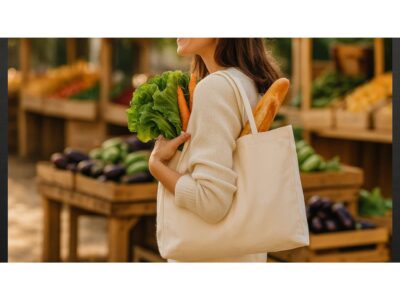 TORBA BAWEŁNIANA NA ZAKUPY ZAKUPOWA - biała