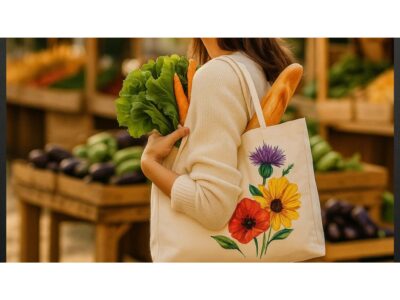 TORBA BAWEŁNIANA NA ZAKUPY ZAKUPOWA + MARKERY AKRYLOWE 12SZT