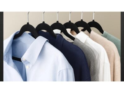 WIESZAKI NA UBRANIA WELUROWE 10szt - czarny