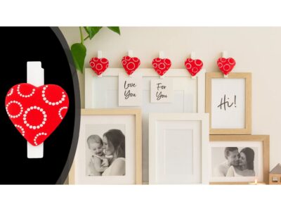 KLAMERKI KLIPSY OZDOBNE - 6szt serca