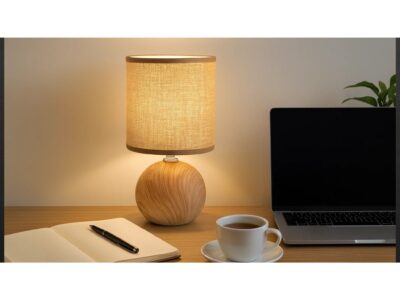 LIVELLO LAMPA LAMPKA NOCNA CERAMICZNA 25CM - brązowy