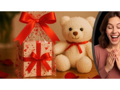 WORECZKI FOLIOWE CELOFAN 18x25 100SZT - czerwone serca