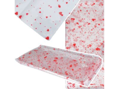 WORECZKI FOLIOWE CELOFAN 25x35 100SZT - czerwone serca