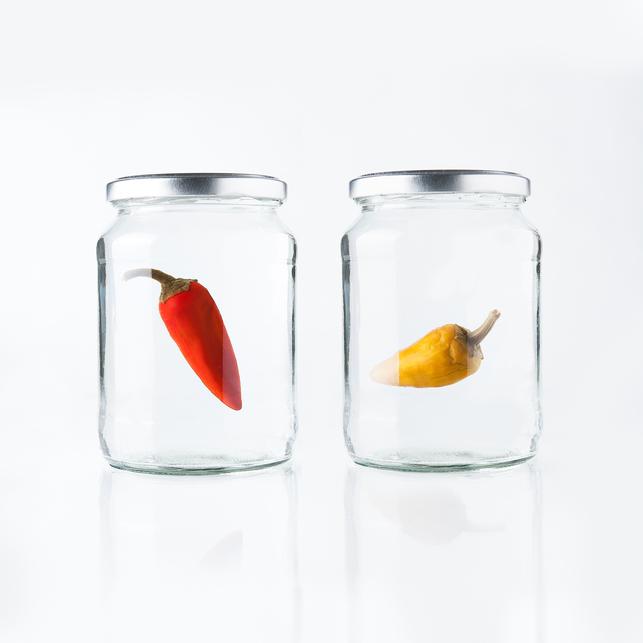 Peppers in Glasses