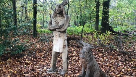 Indianer mit Wolf