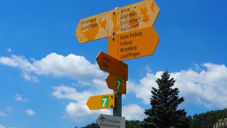 Ende des Bahnlehrpfades, Ausgangspunkt zu schönen Wanderungen