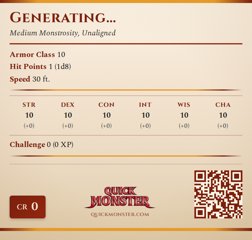 Generating... Stat Block