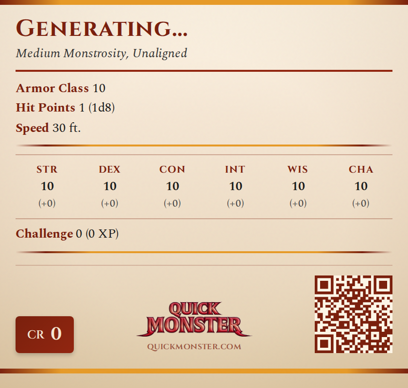 Generating... Stat Block