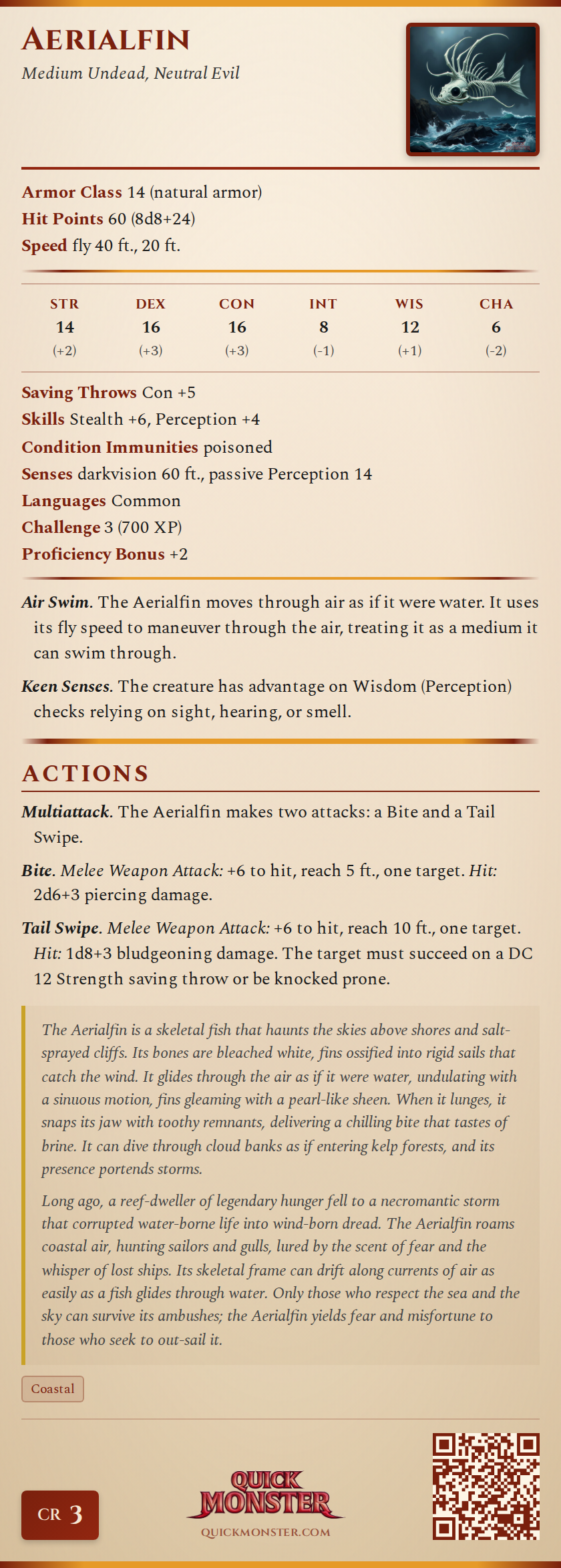 Aerialfin Stat Block