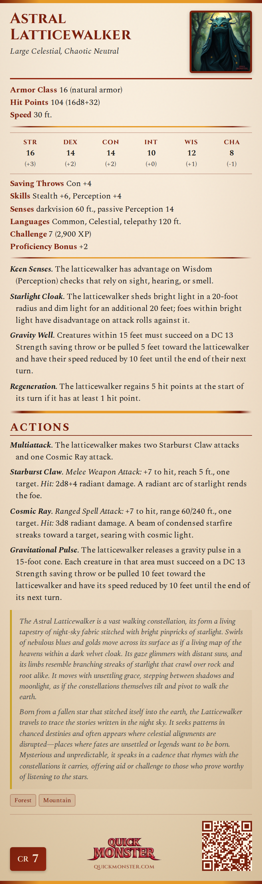 Astral Latticewalker Stat Block