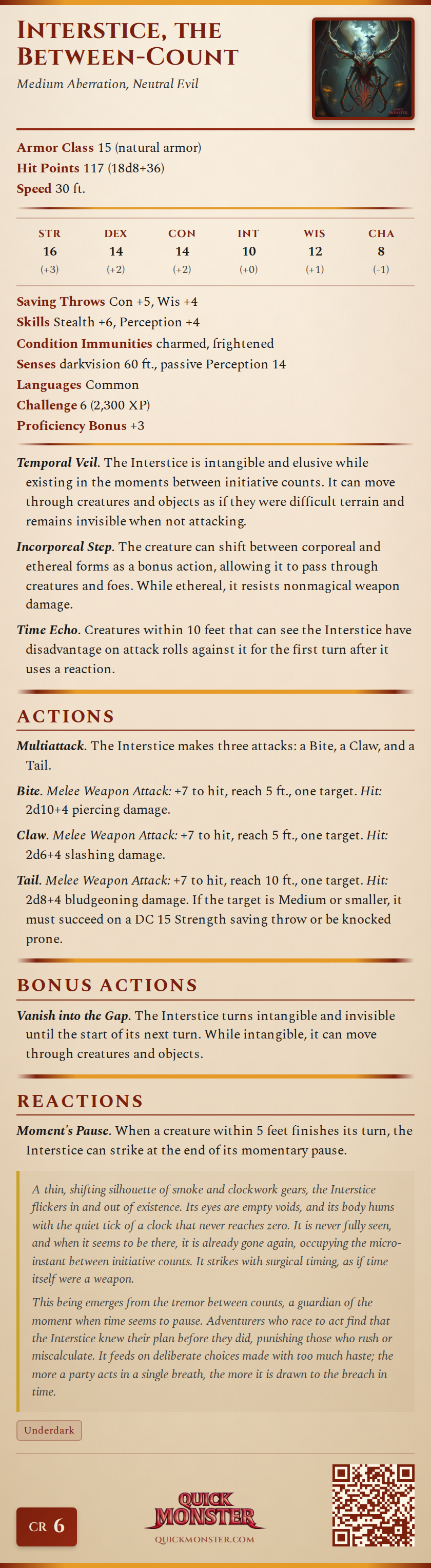 Interstice, the Between-Count Stat Block