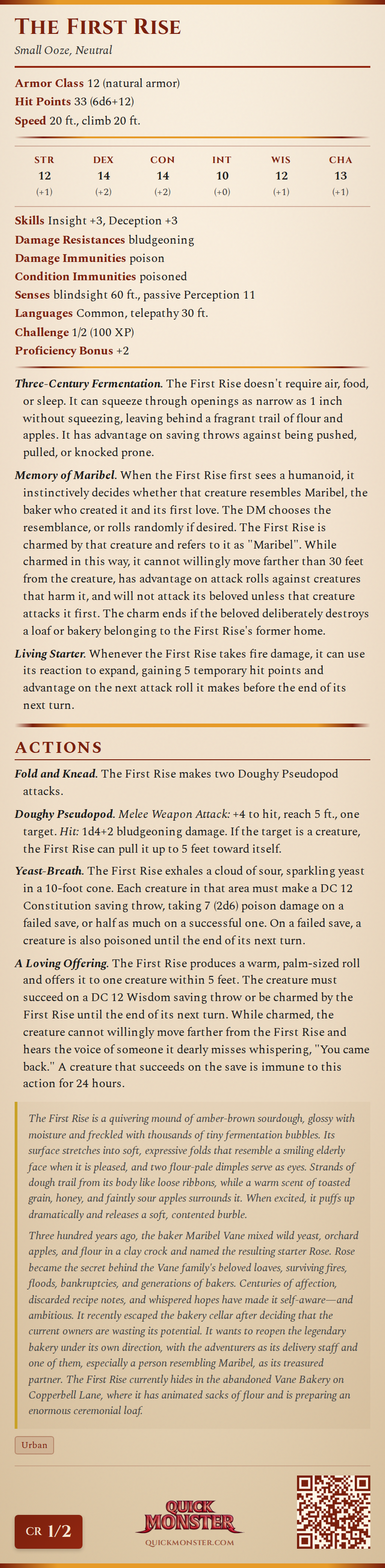 The First Rise Stat Block