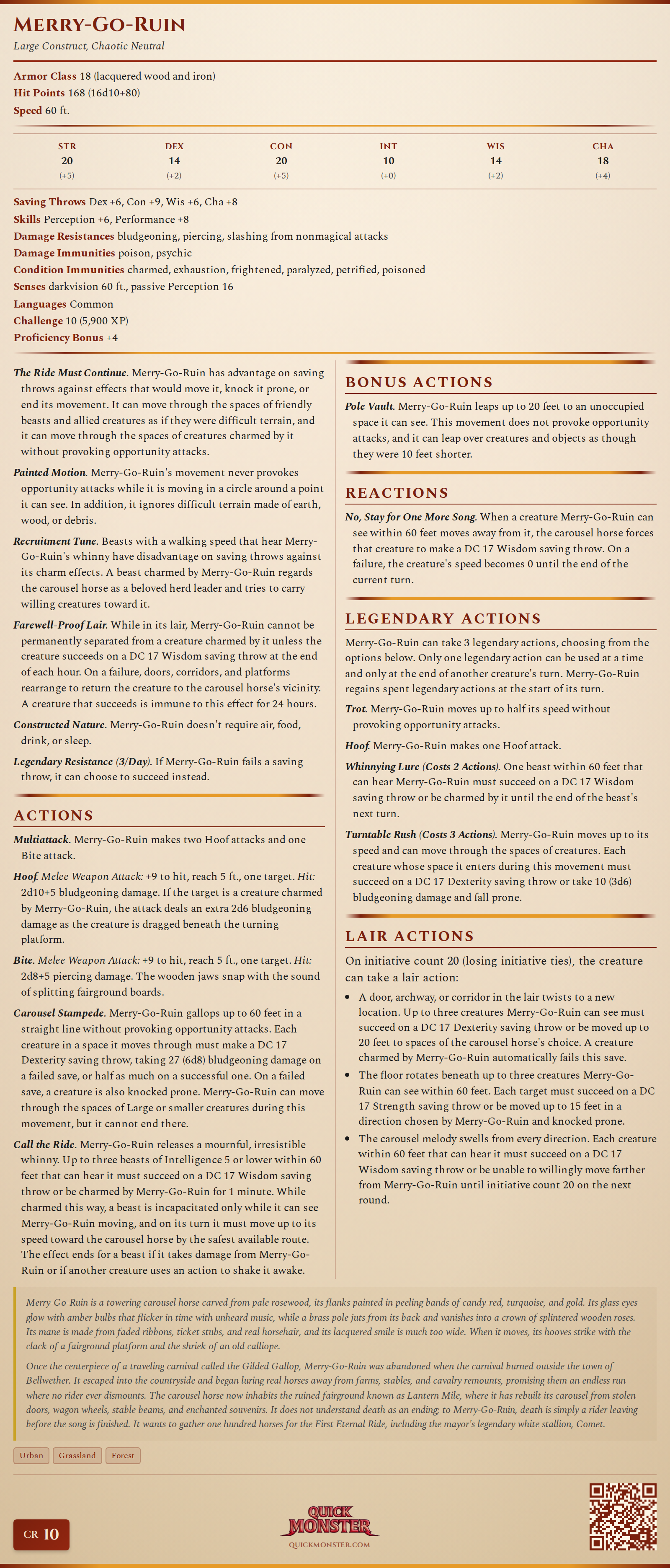 Merry-Go-Ruin Stat Block