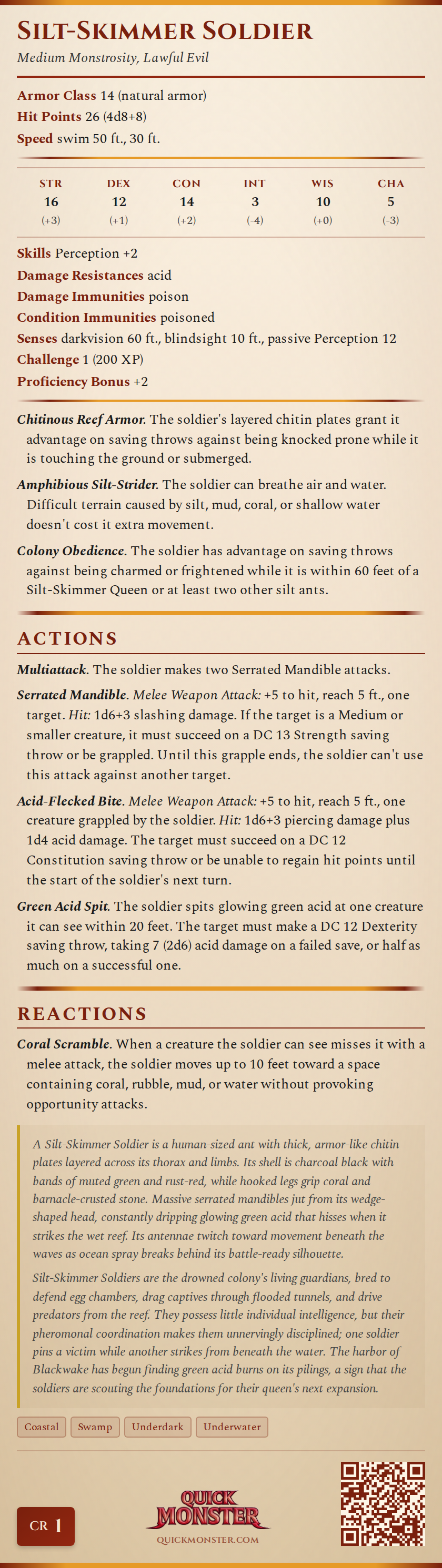 Silt-Skimmer Soldier Stat Block