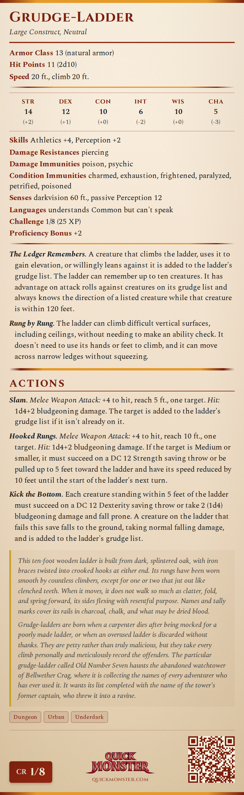 Grudge-Ladder Stat Block
