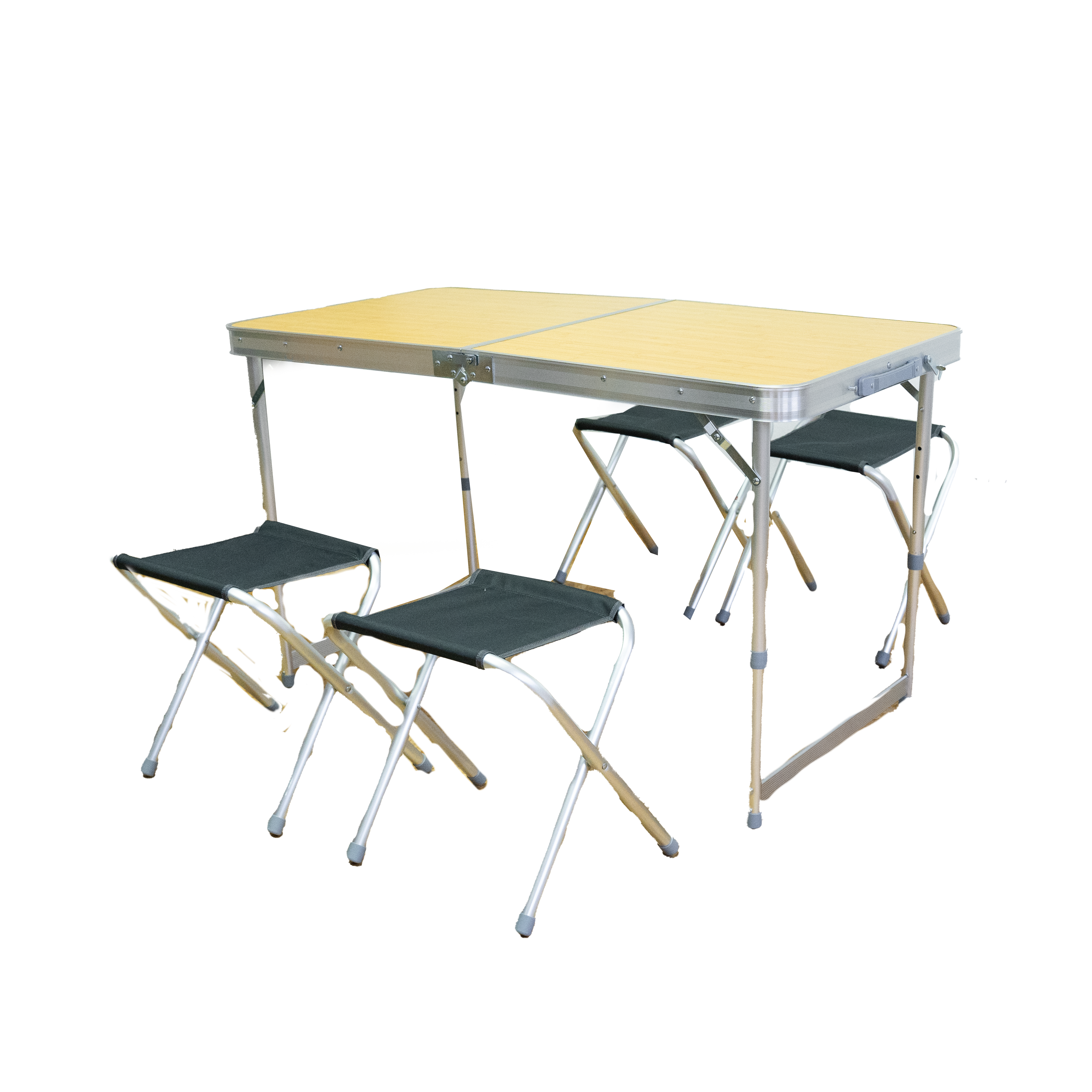 Tisch - Klapptisch Camping mit 4 faltbaren Hockern