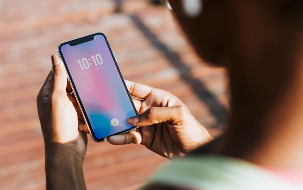 Close up of phone screen mockup