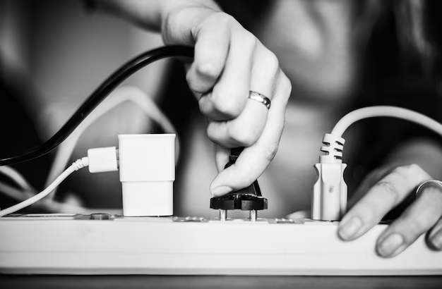 Woman connecting a wire