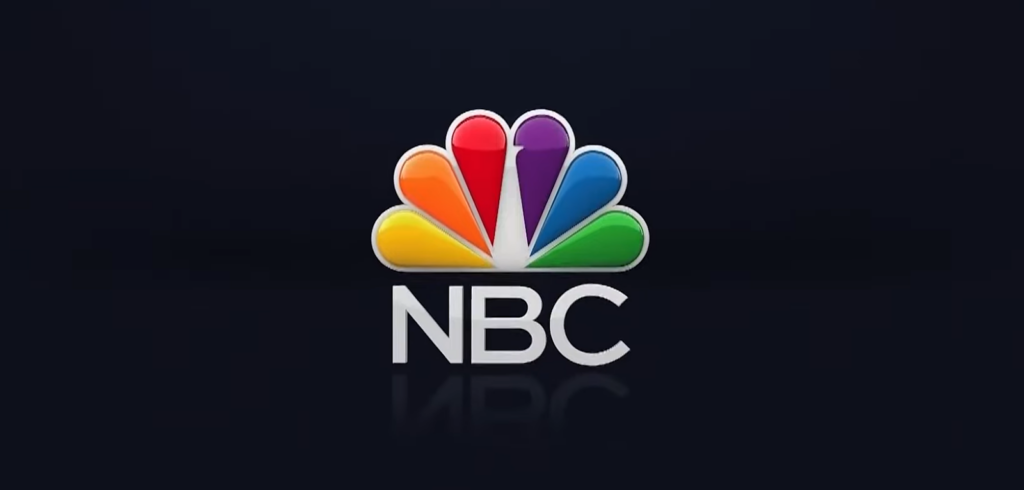 The NBC peacock logo displayed on a dark background
