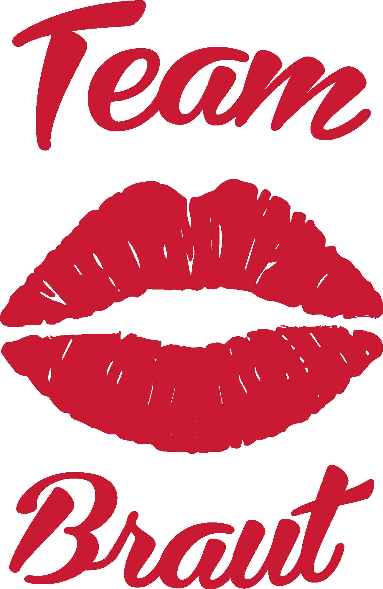 Team Braut Kuss Lippen