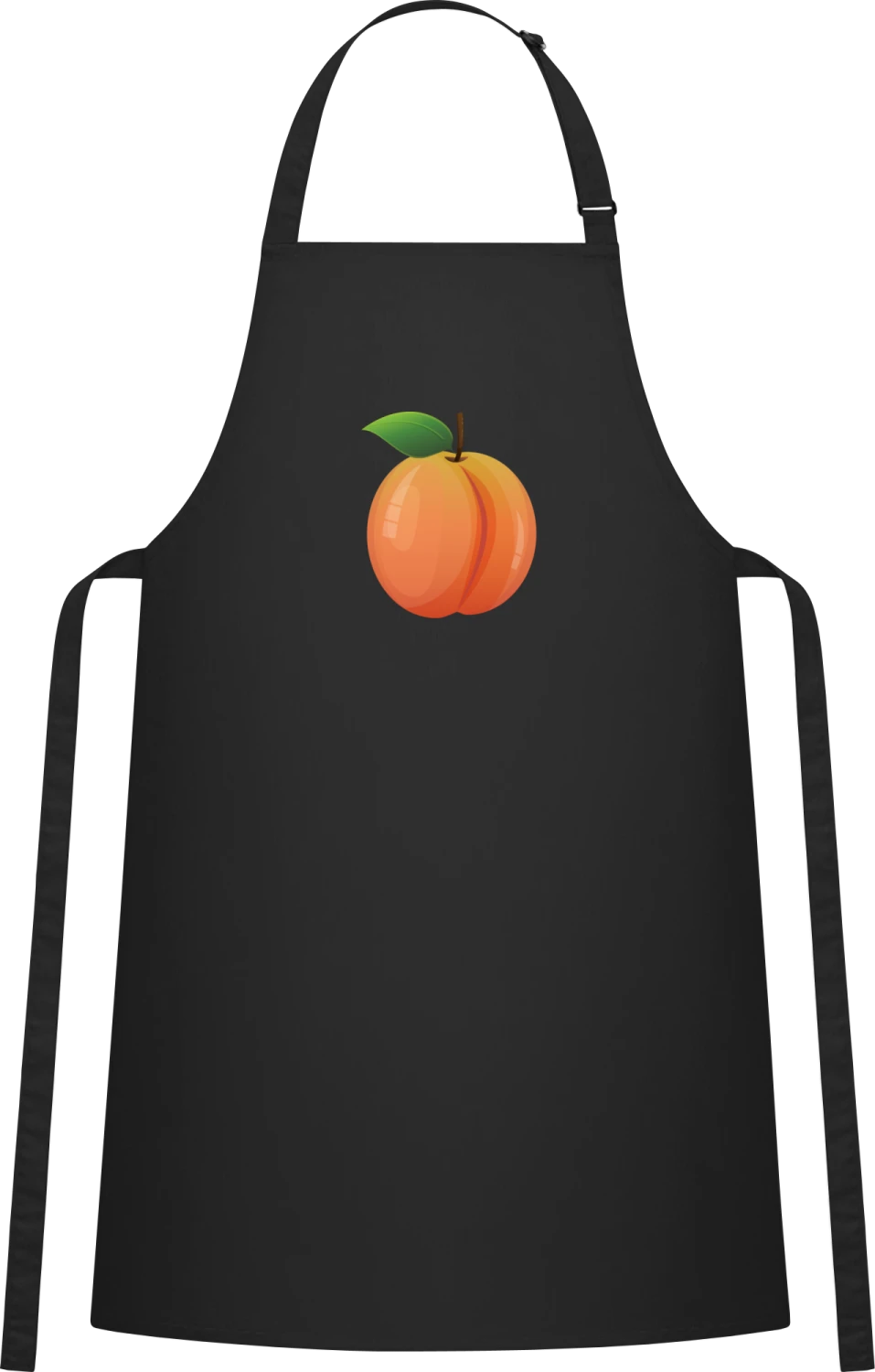 Peach - Black Cotton Bib Apron - Front