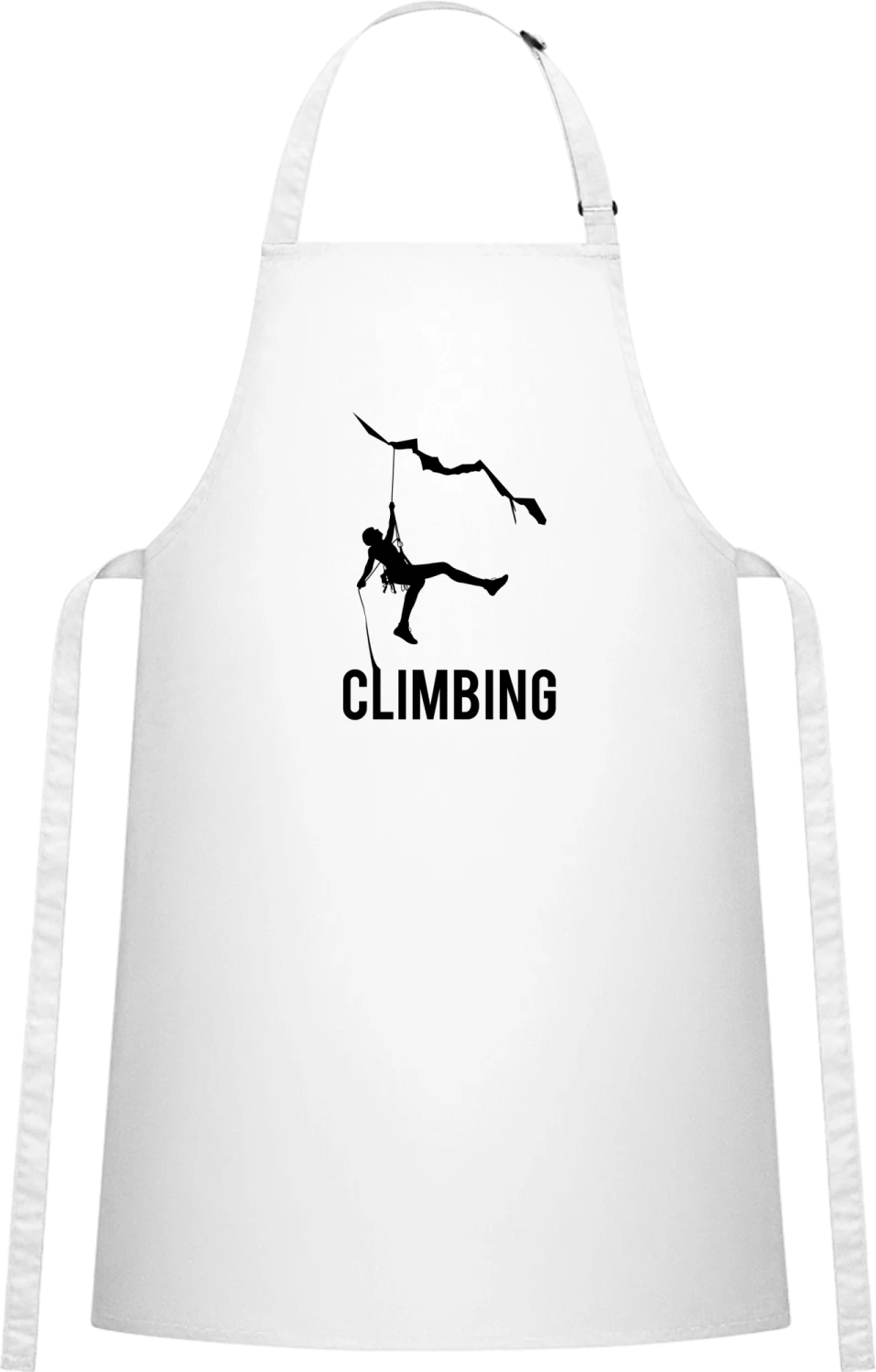 Climbing - White Cotton Bib Apron - Front
