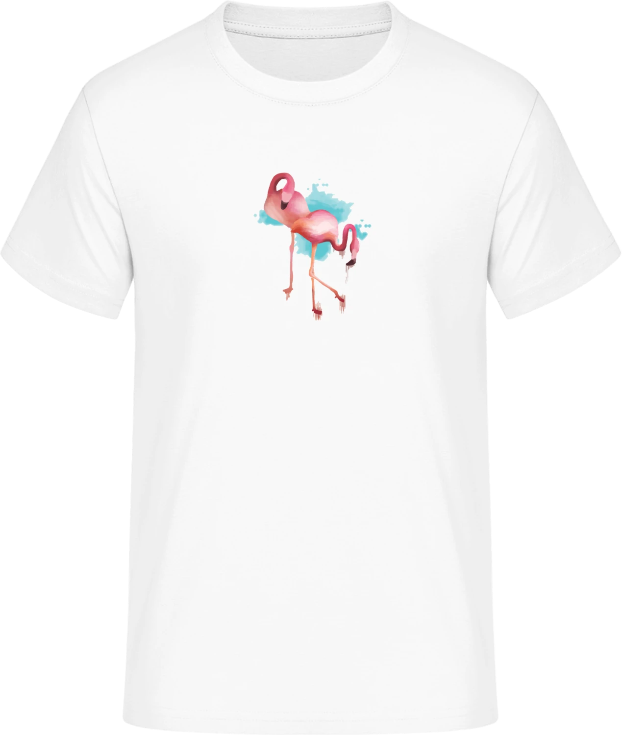 Flamingo Watercolor - Front_Weiß