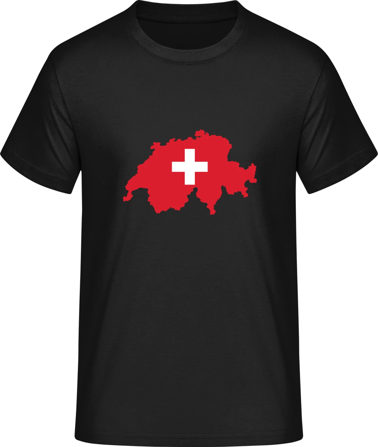 Switzerland Map and Cross - Front_Schwarz