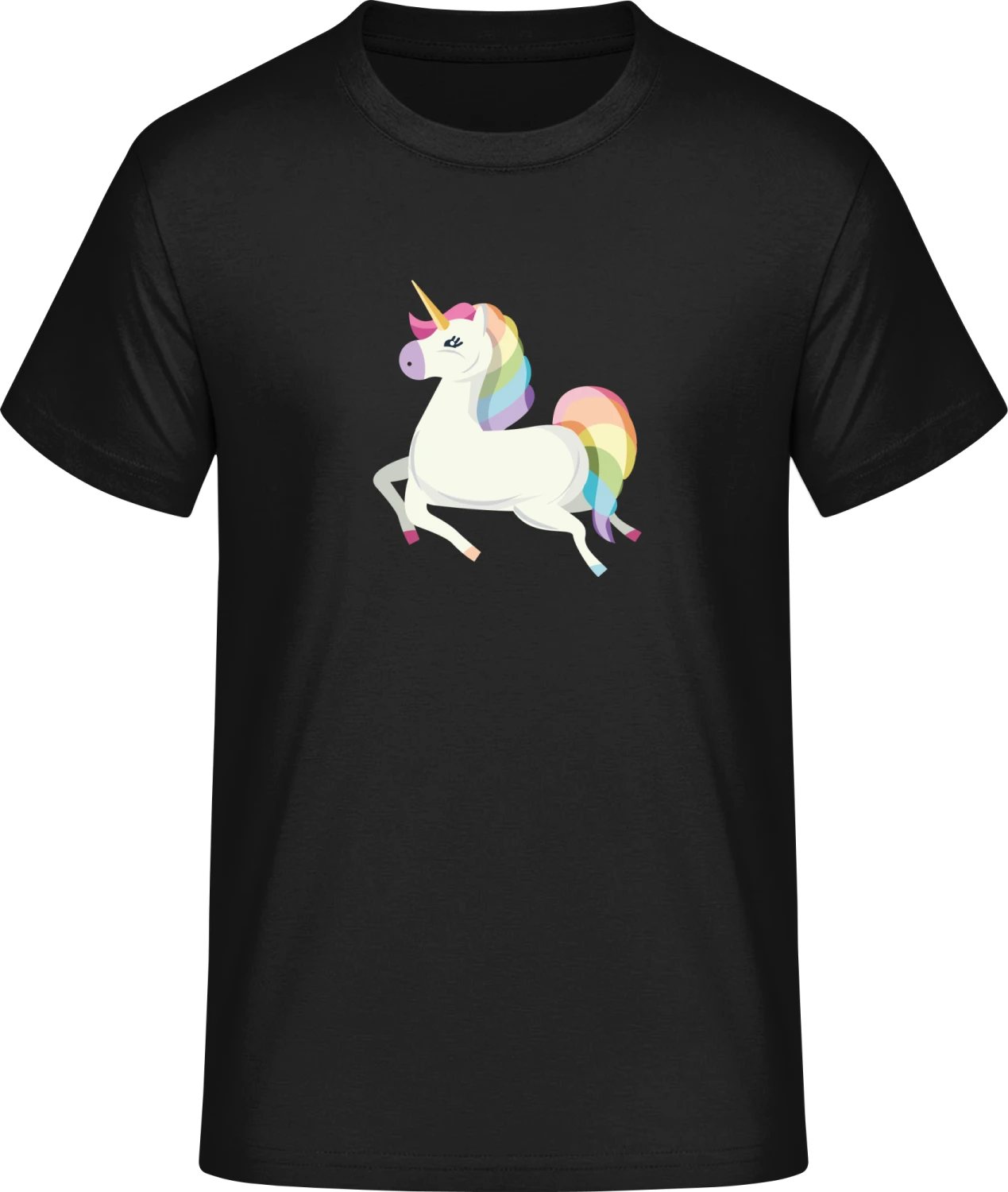 Unicorn Rainbow Hair - Front_Schwarz