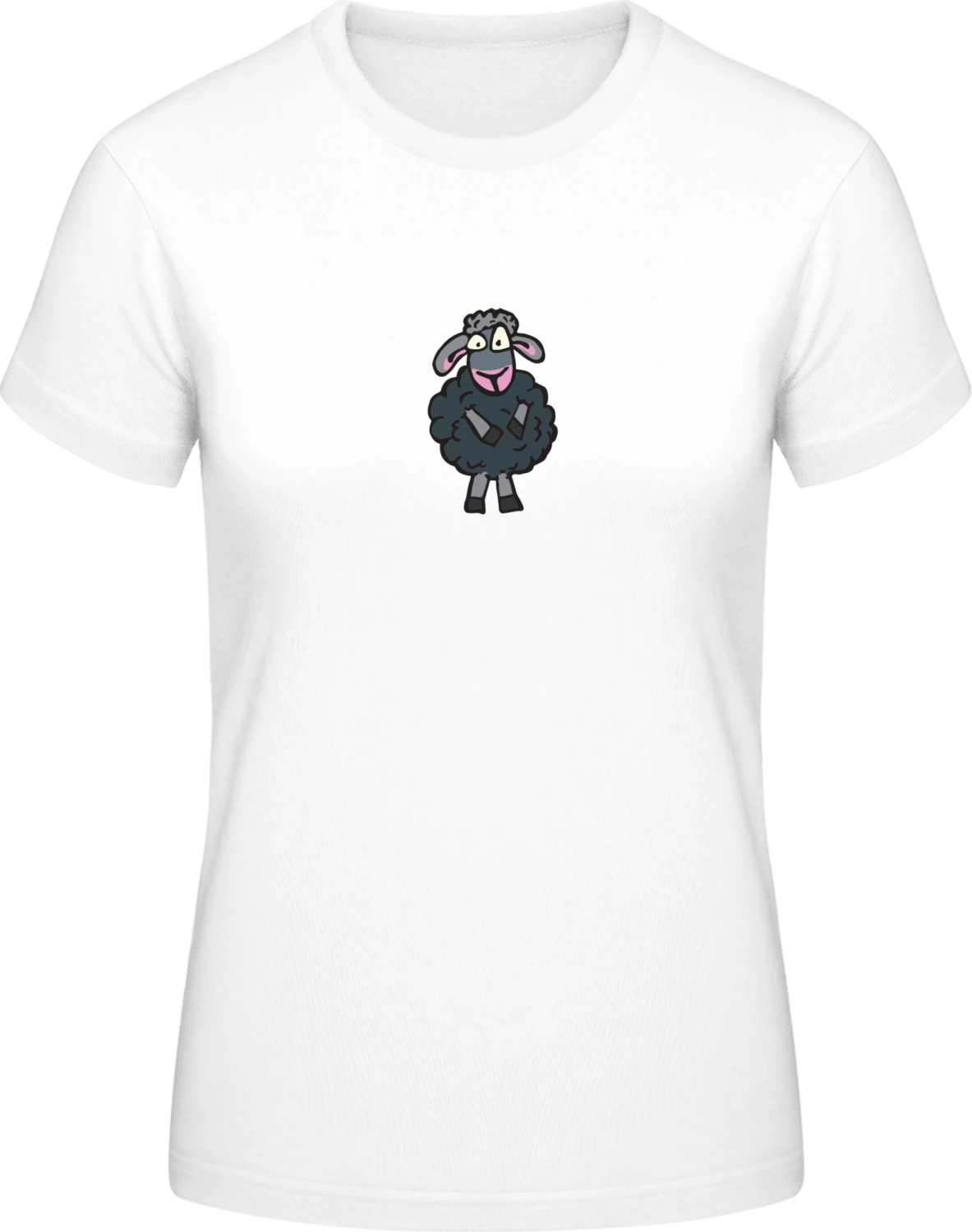 Sheep Comic - White #E190 women T-Shirt - Front