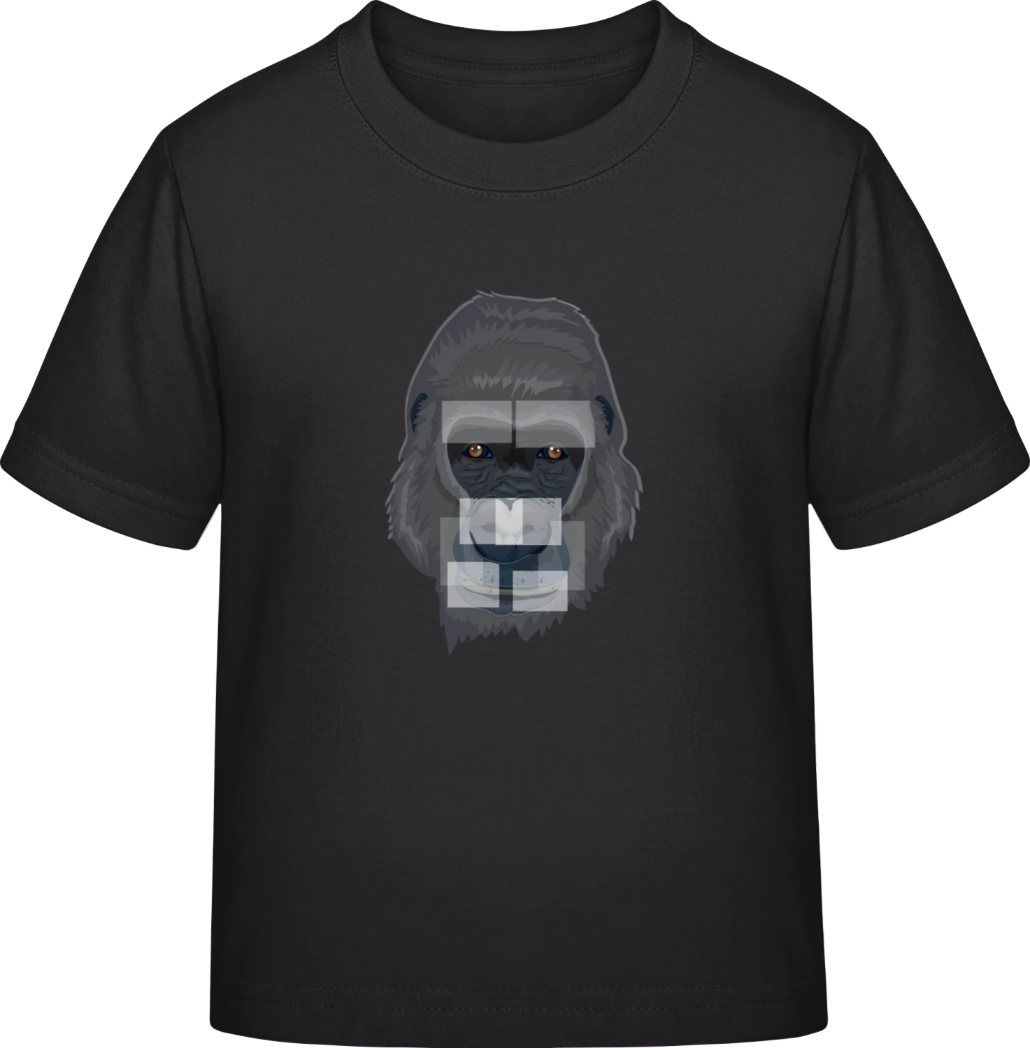 Gorilla Head Realistic - Black Exact 190 Kids - Front