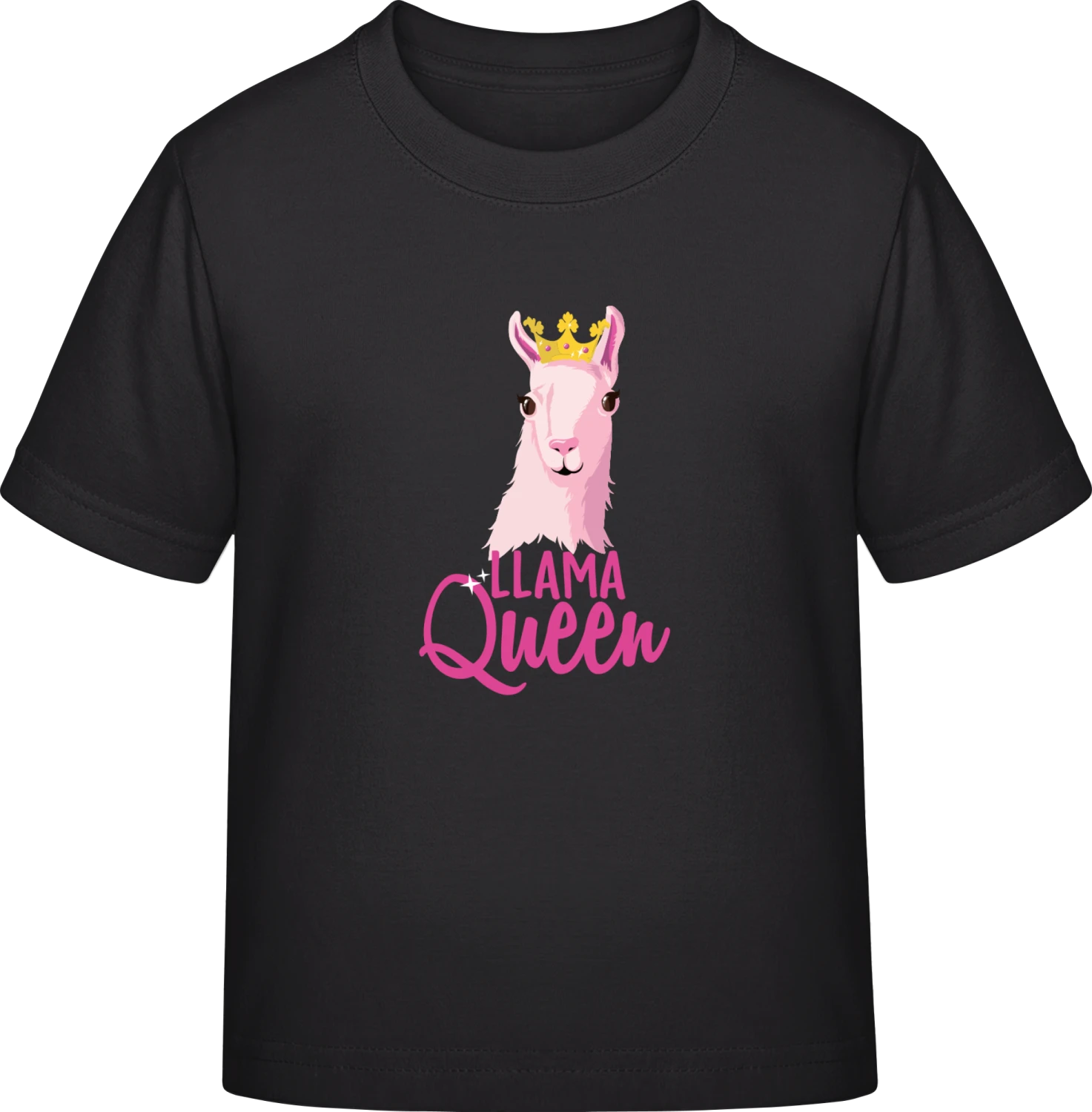 Llama Queen - Black Exact 190 Kids - Front