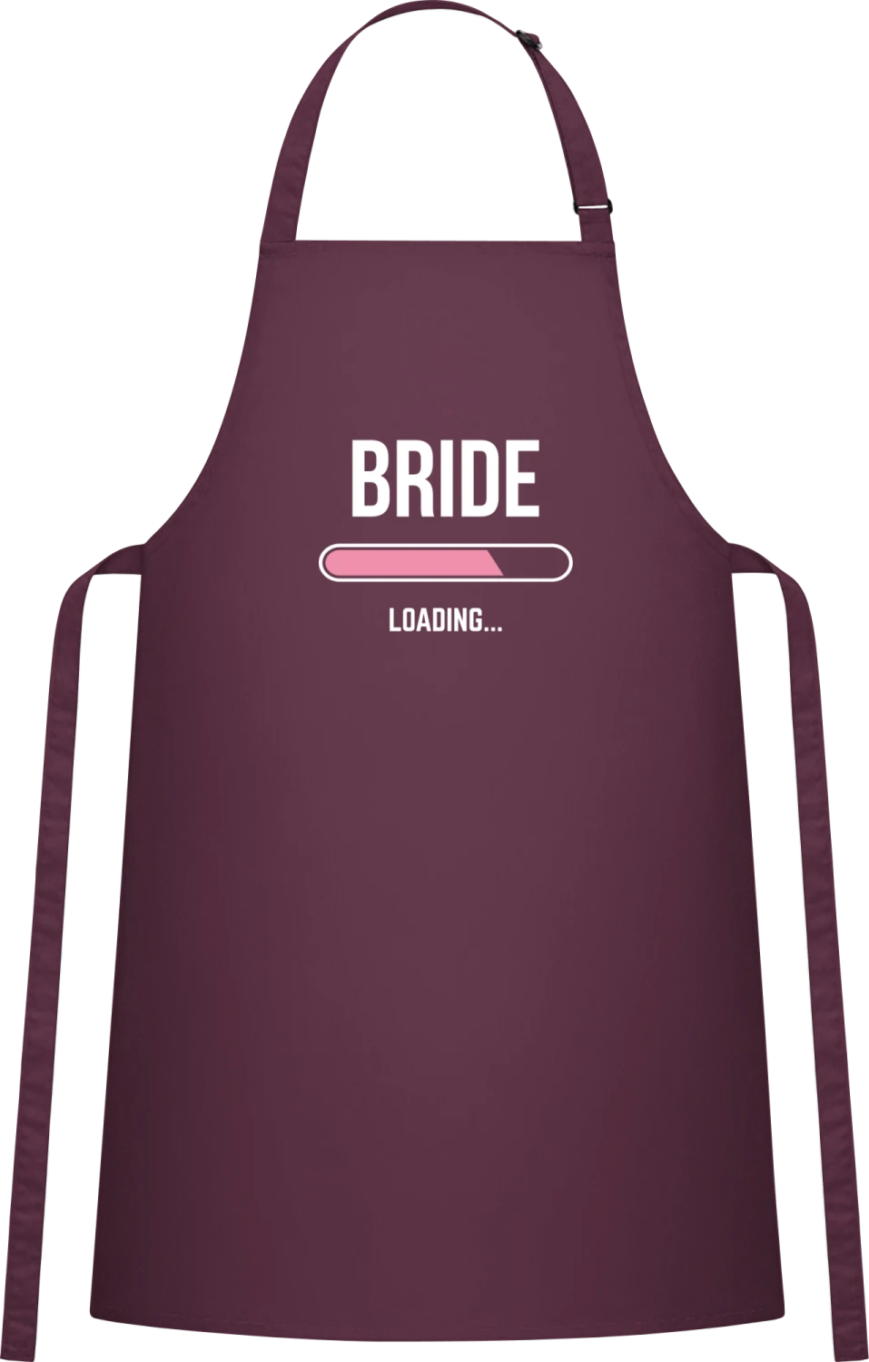 Bride loading - Aubergine Cotton Bib Apron - Front