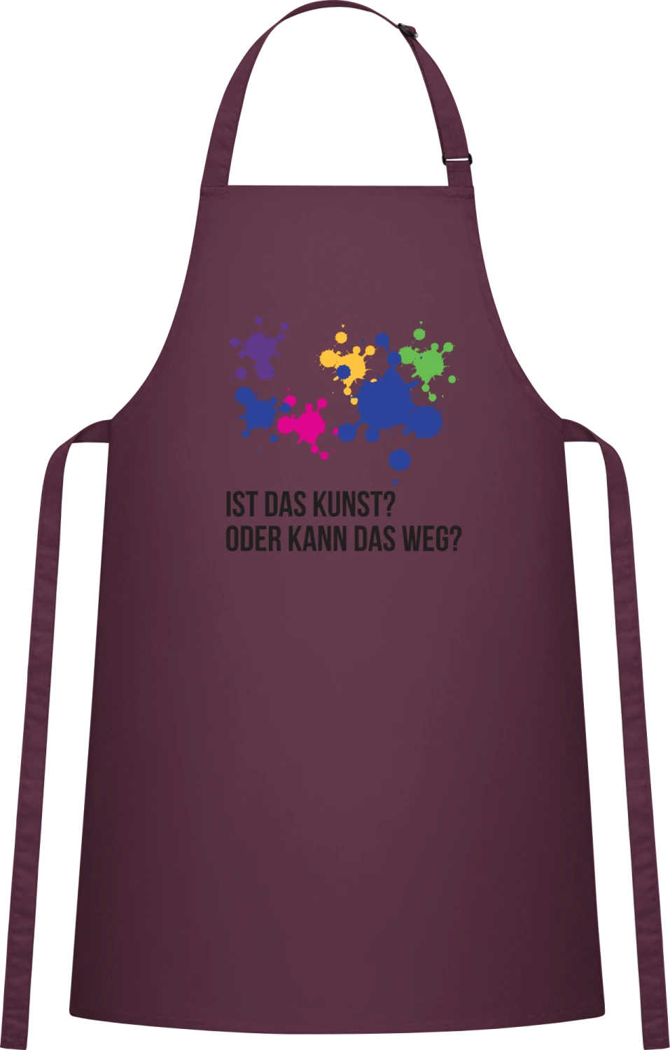 Ist das Kunst oder kann das weg - Aubergine Cotton Bib Apron - Front