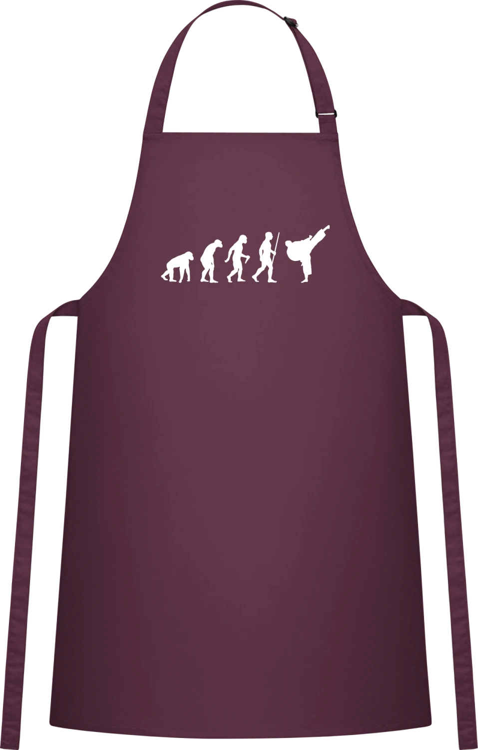 Karate Kung Fu Evolution - Aubergine Cotton Bib Apron - Front