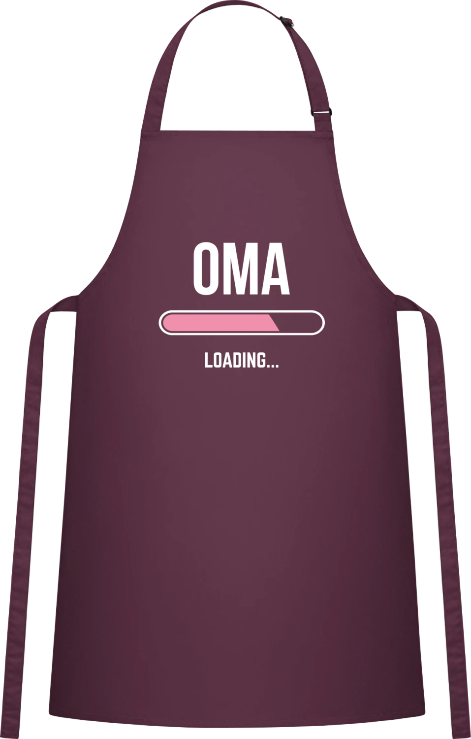 Loading Oma - Aubergine Cotton Bib Apron - Front