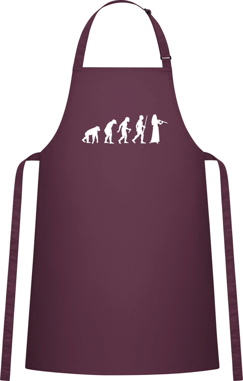 Flute Evolution Female - Aubergine Cotton Bib Apron - Front