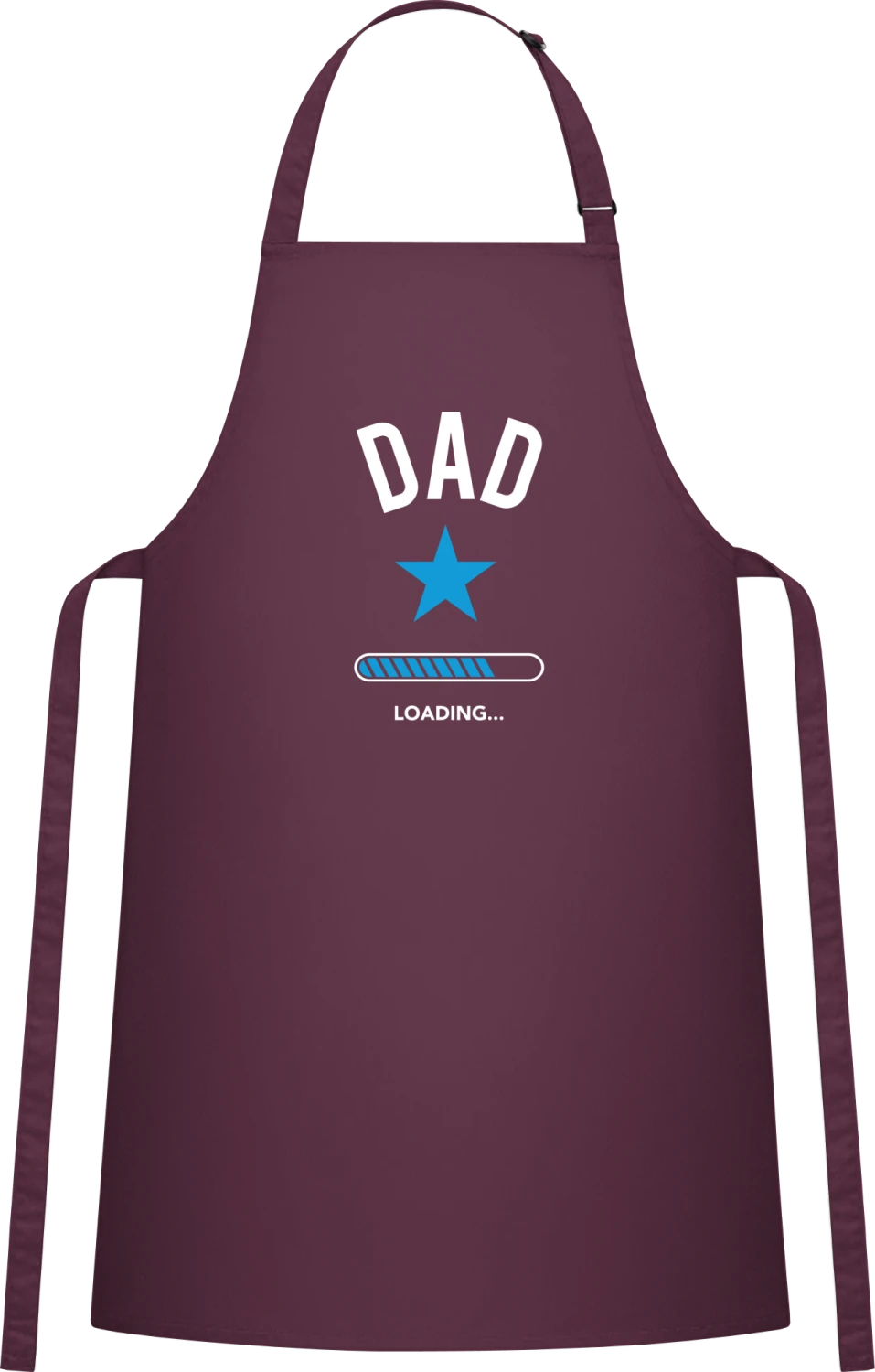 Future Dad Loading - Aubergine Cotton Bib Apron - Front