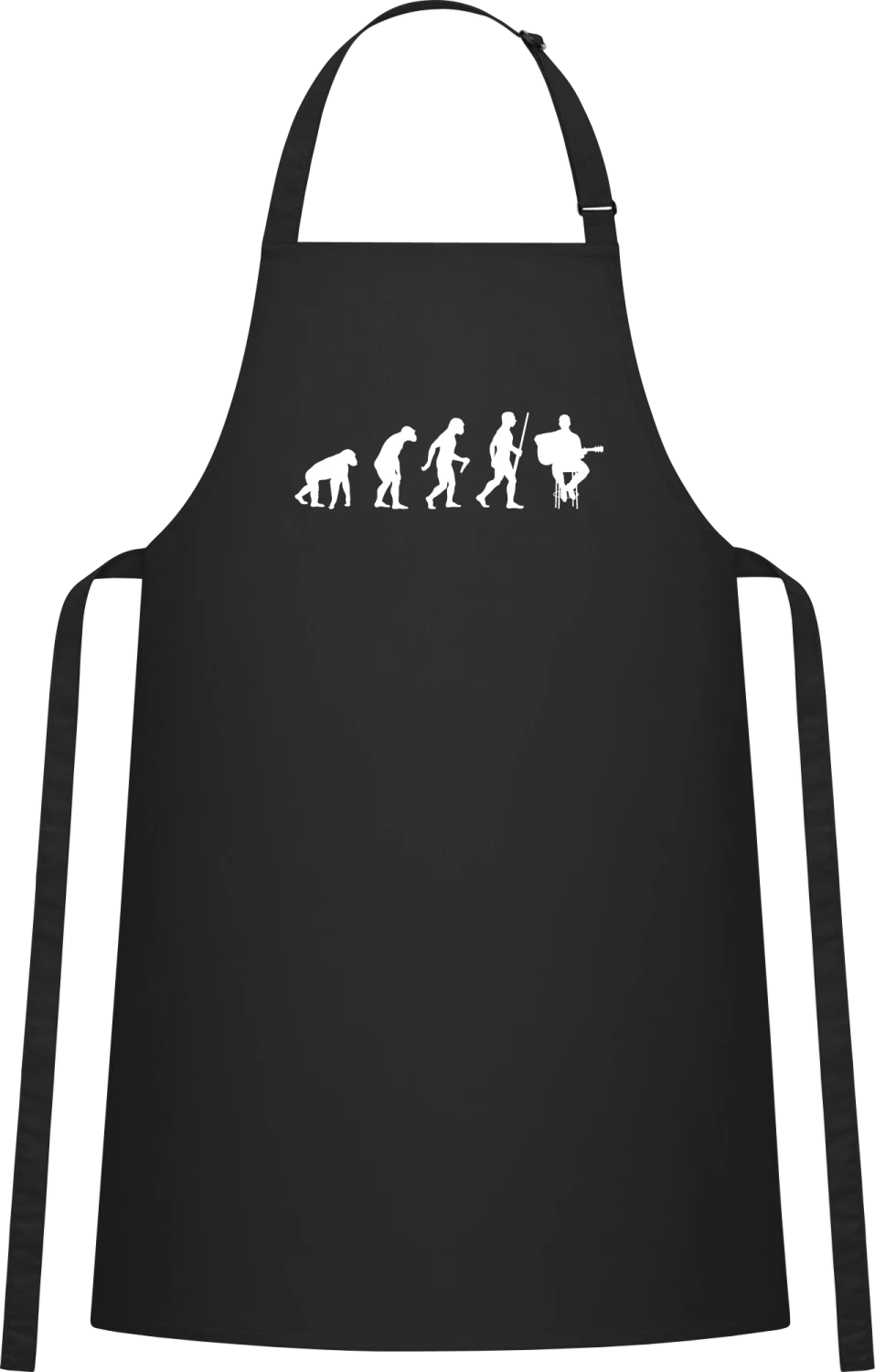 Guitarist Evolution - Black Cotton Bib Apron - Front