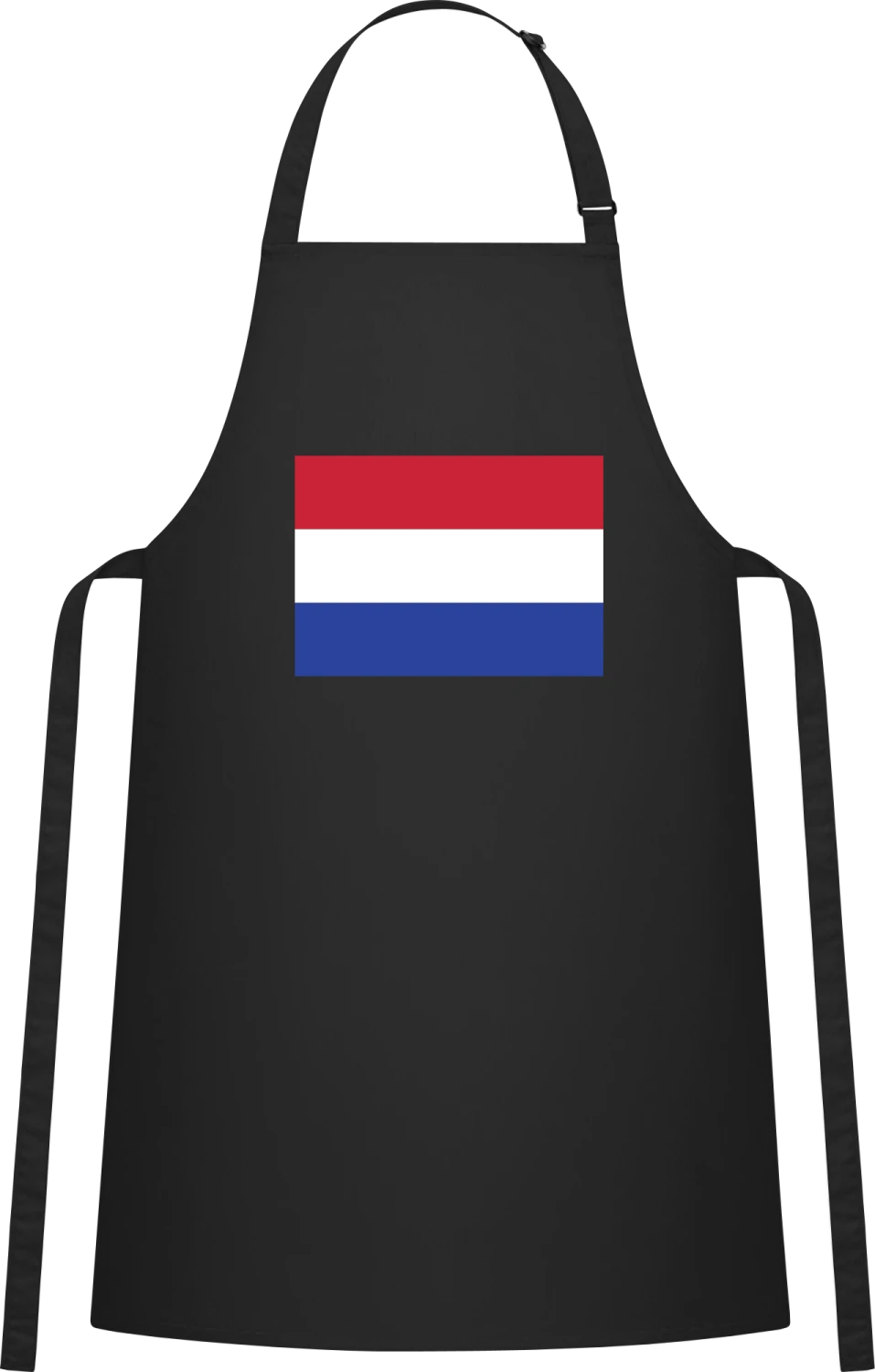 Netherlands Flag - Black Cotton Bib Apron - Front