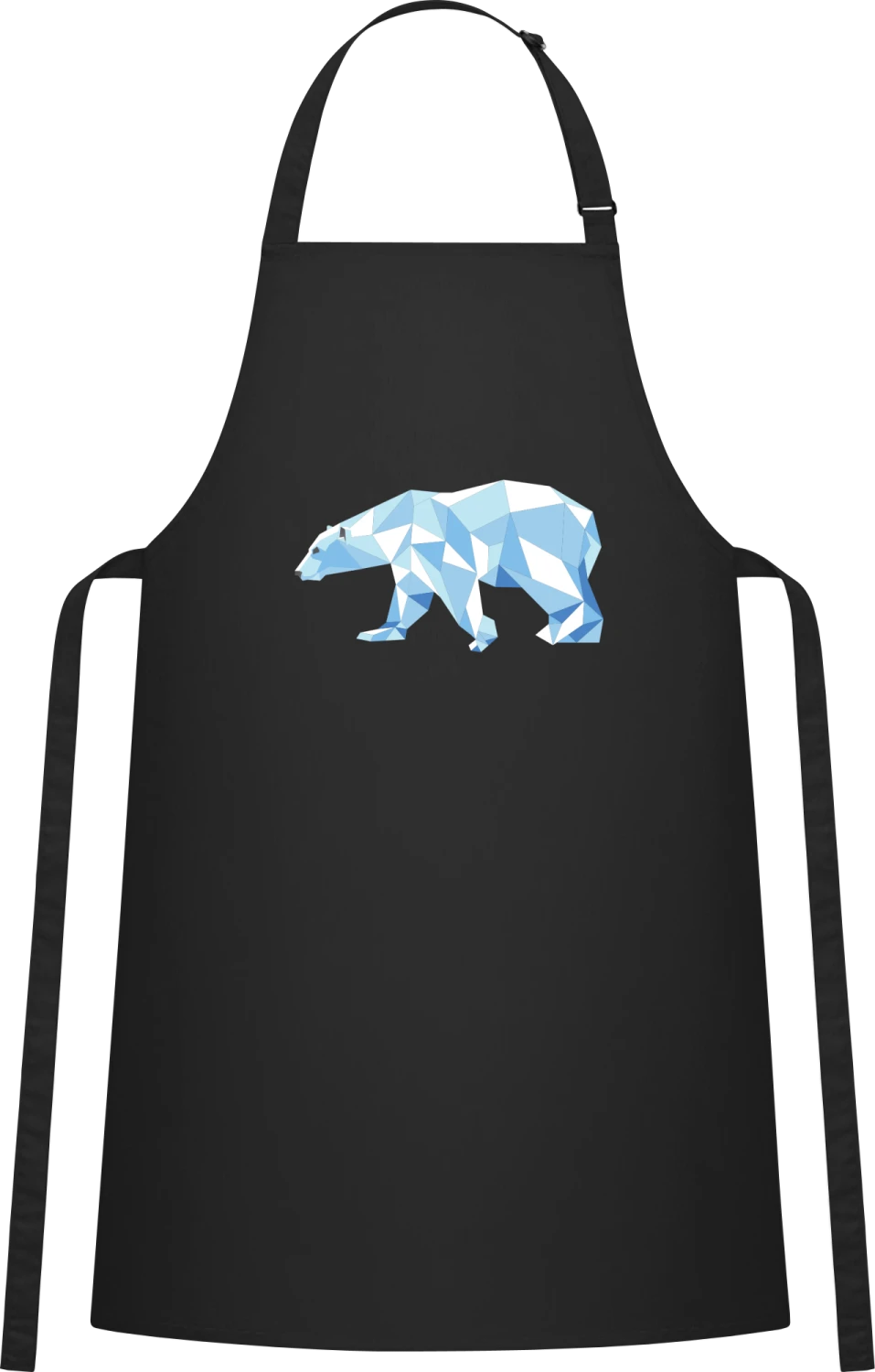 Polar Bear Effect - Black Cotton Bib Apron - Front