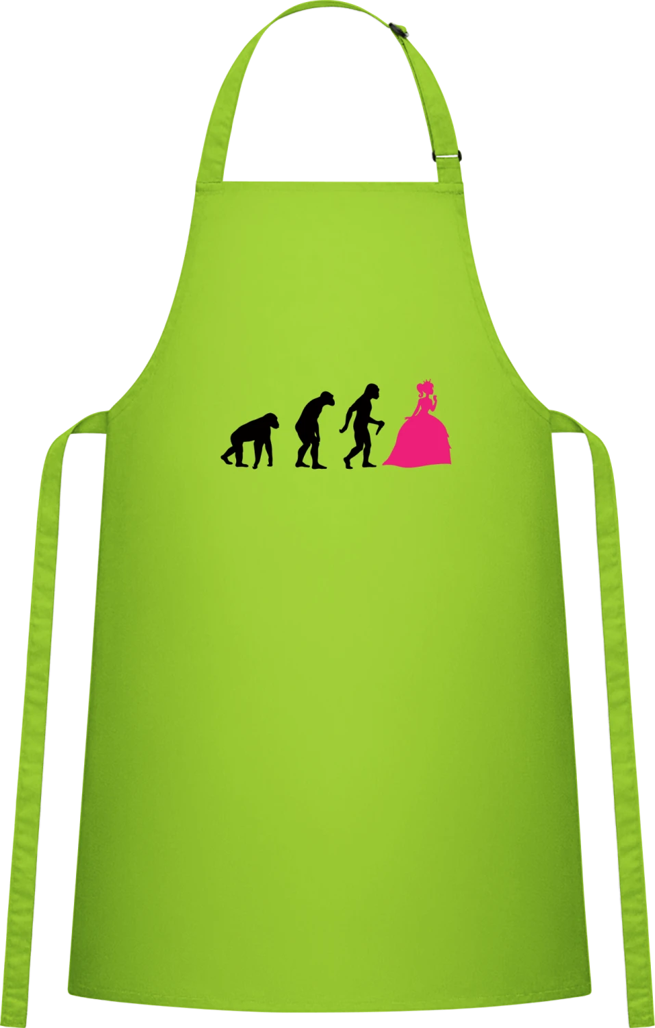 Princess Evolution - Lime Cotton Bib Apron - Front