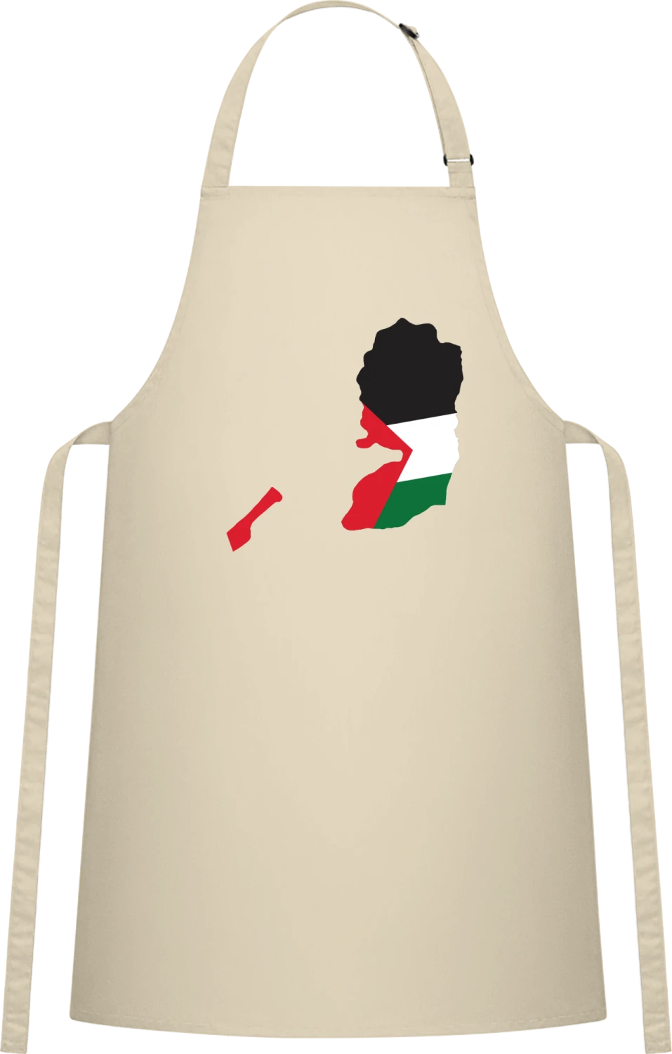 Palestine Map - Natural Cotton Bib Apron - Front