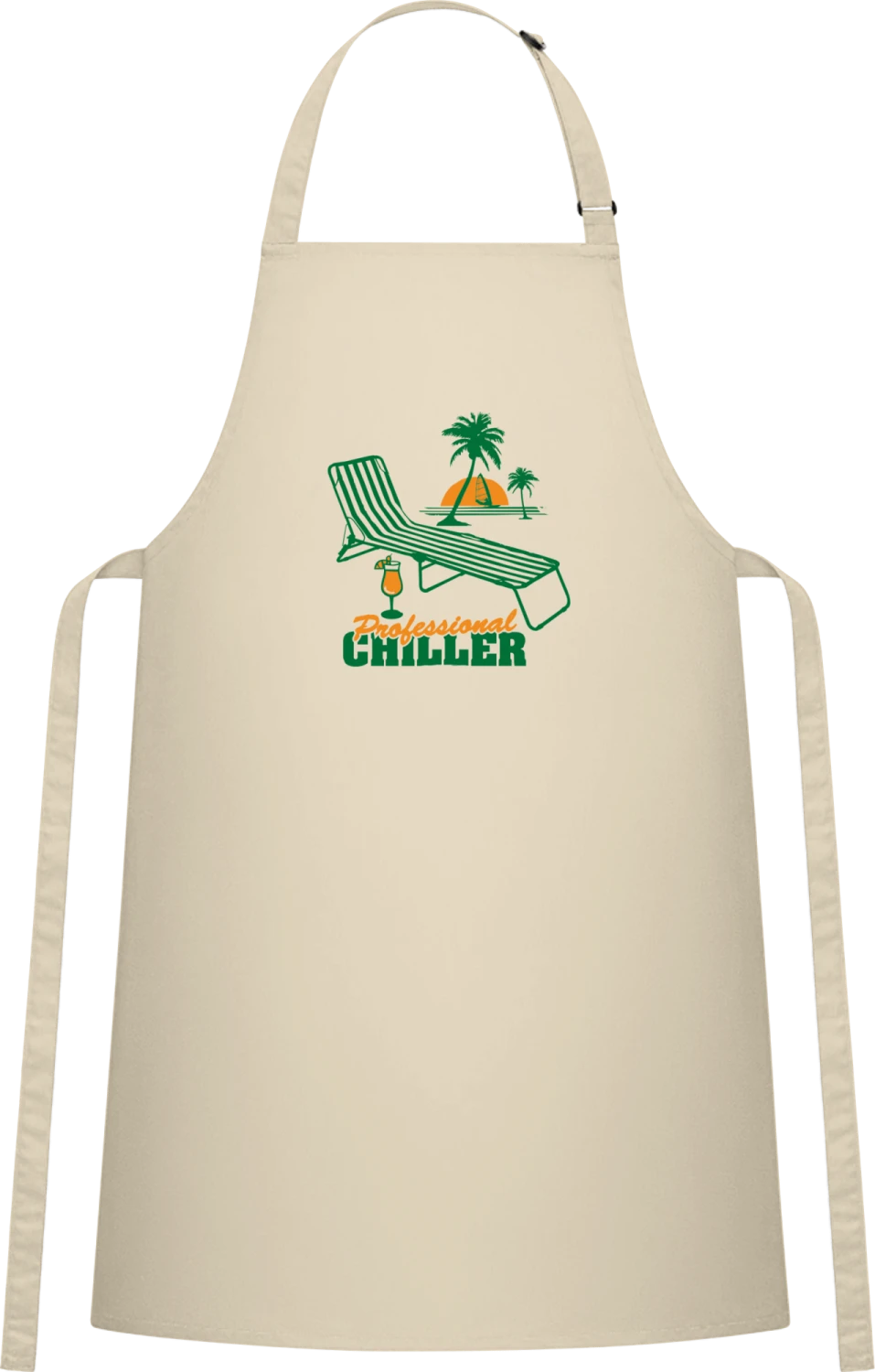 Professional Chiller - Natural Cotton Bib Apron - Front
