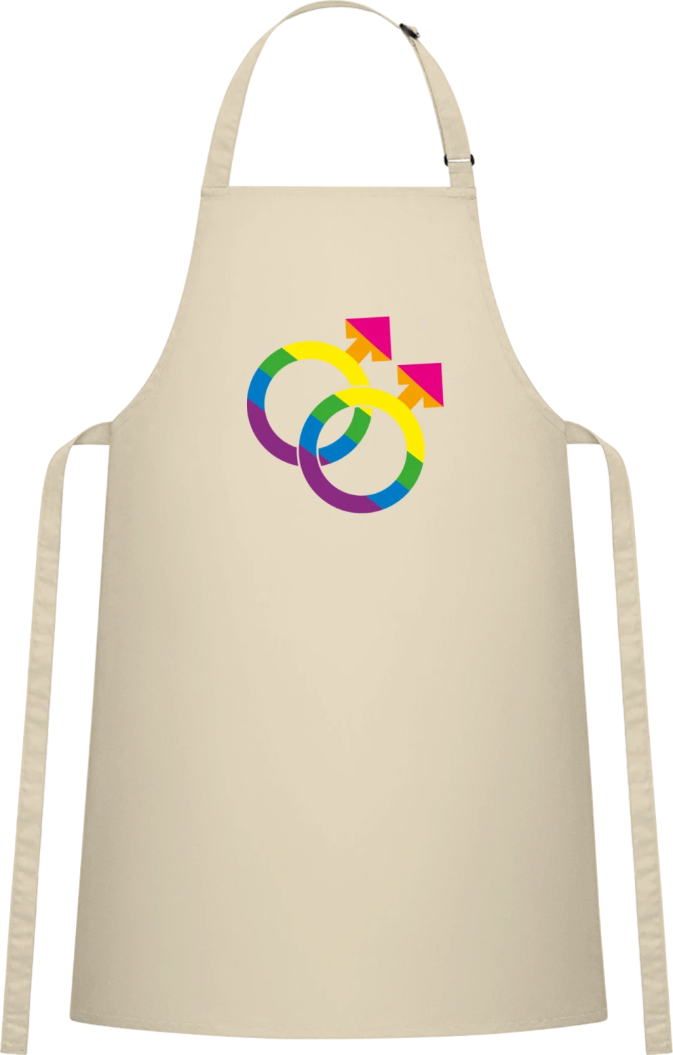 Man Symbole Rainbow - Natural Cotton Bib Apron - Front