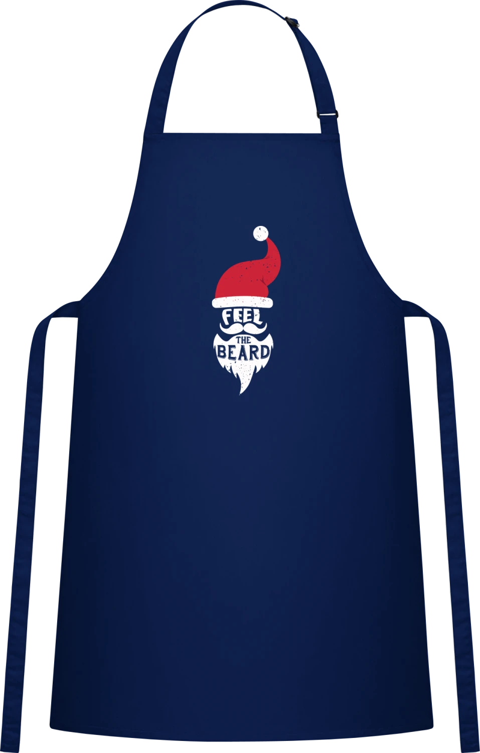 Feel The Beard - Navy Cotton Bib Apron - Front