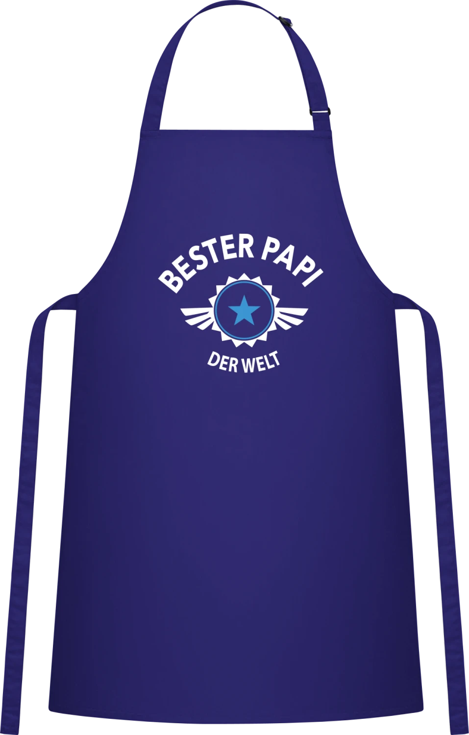 Bester Papi der Welt - Royal Blue Cotton Bib Apron - Front